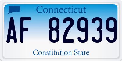 CT license plate AF82939