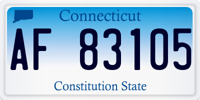 CT license plate AF83105