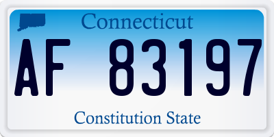 CT license plate AF83197