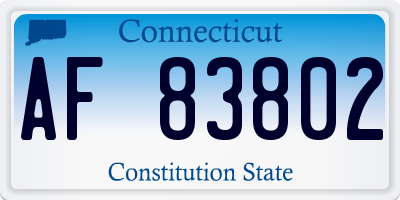 CT license plate AF83802