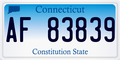 CT license plate AF83839