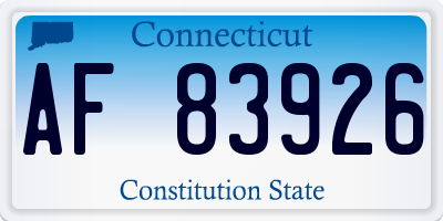 CT license plate AF83926