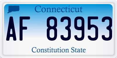 CT license plate AF83953