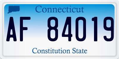 CT license plate AF84019