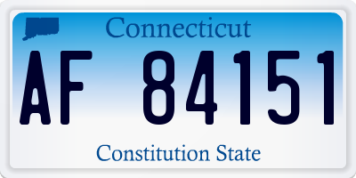 CT license plate AF84151