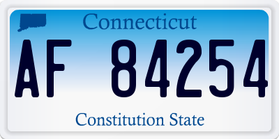 CT license plate AF84254