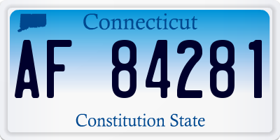 CT license plate AF84281