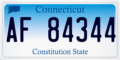 CT license plate AF84344