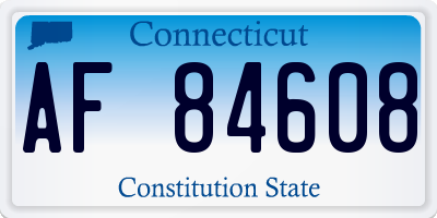 CT license plate AF84608