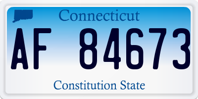 CT license plate AF84673