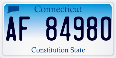 CT license plate AF84980