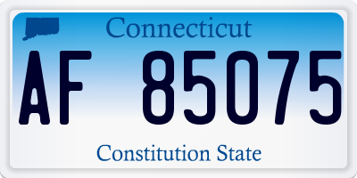 CT license plate AF85075