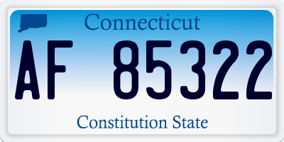 CT license plate AF85322