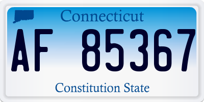 CT license plate AF85367