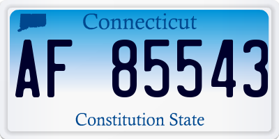 CT license plate AF85543
