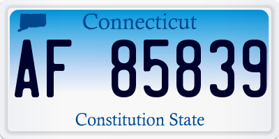 CT license plate AF85839