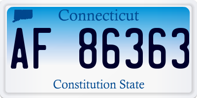 CT license plate AF86363