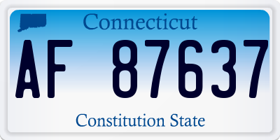 CT license plate AF87637