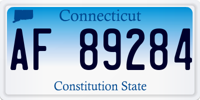 CT license plate AF89284