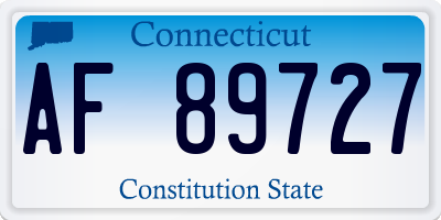 CT license plate AF89727