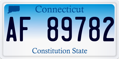 CT license plate AF89782