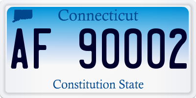 CT license plate AF90002