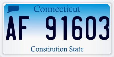 CT license plate AF91603