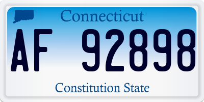 CT license plate AF92898