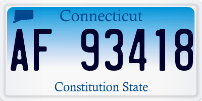 CT license plate AF93418