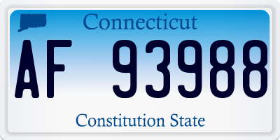 CT license plate AF93988