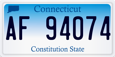 CT license plate AF94074