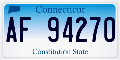 CT license plate AF94270