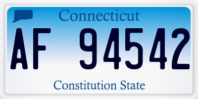 CT license plate AF94542