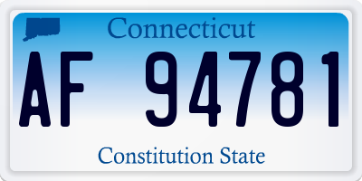 CT license plate AF94781