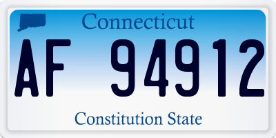 CT license plate AF94912