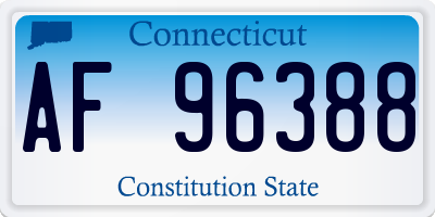 CT license plate AF96388