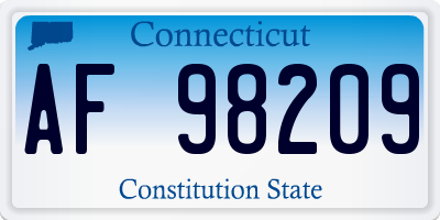 CT license plate AF98209