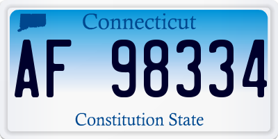 CT license plate AF98334