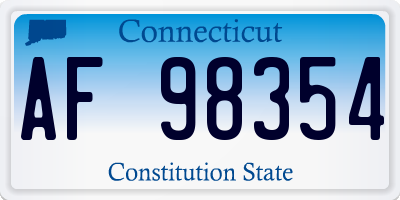 CT license plate AF98354