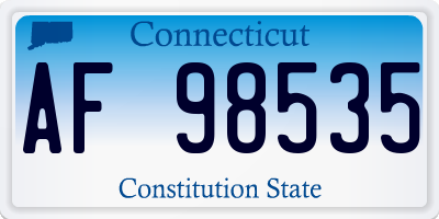 CT license plate AF98535