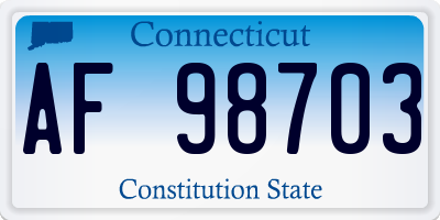 CT license plate AF98703