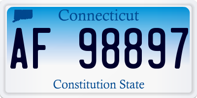 CT license plate AF98897