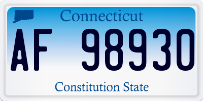 CT license plate AF98930