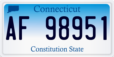 CT license plate AF98951