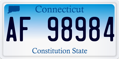 CT license plate AF98984