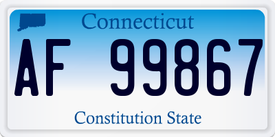 CT license plate AF99867