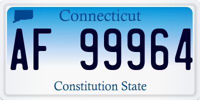 CT license plate AF99964