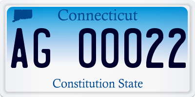 CT license plate AG00022