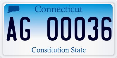 CT license plate AG00036