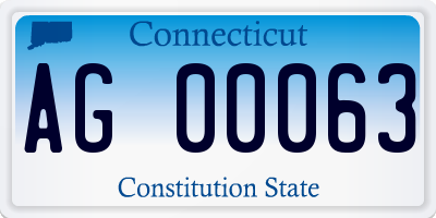 CT license plate AG00063